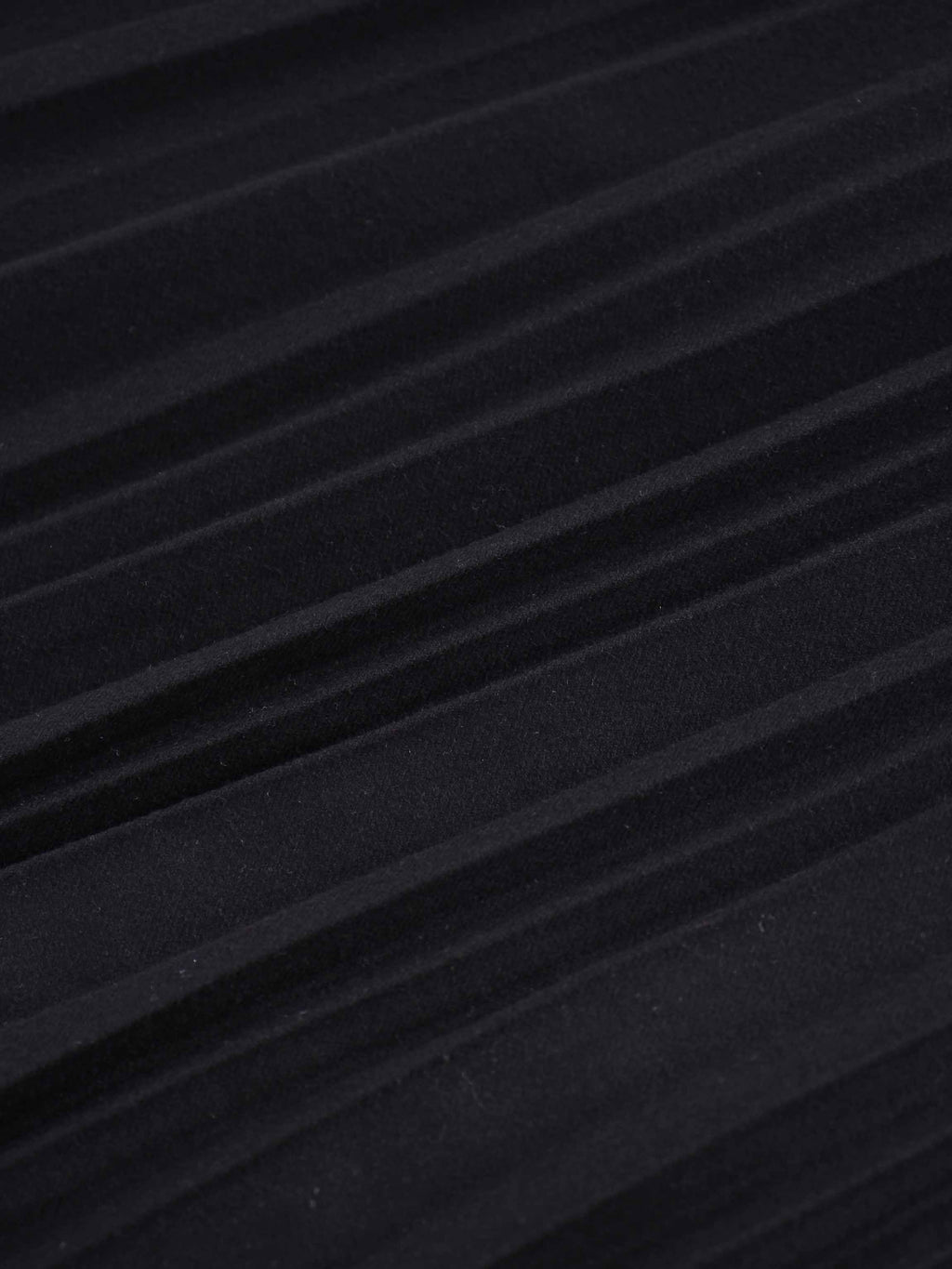 Wool Blend Pleated Skirt-Black