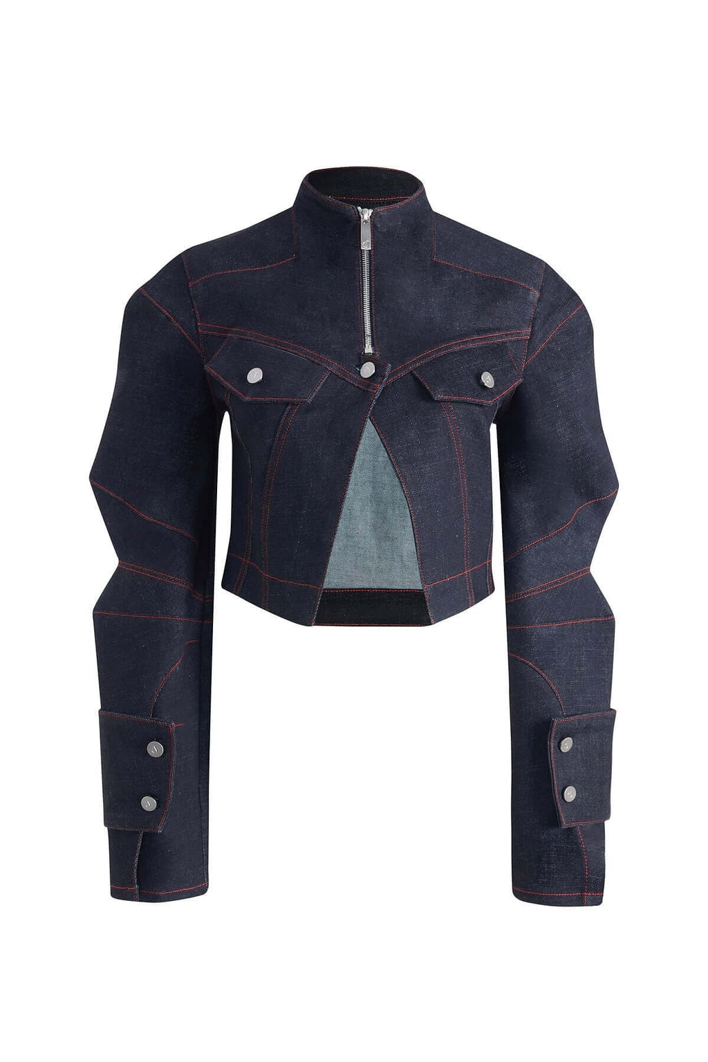 JENDUE Davidson Cropped Denim Jacket - Women's Chic Style