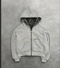 American Retro Rock Gothic Graphic Fur Collar Loose Zipper Sweatshirt Men's Y2K New Harajuku Punk Casual Joker Hoodie Streetwear